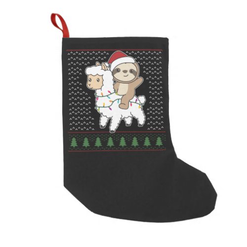 Fauler Lama Christmas Ugly Christmas Animals Adult Small Christmas Stocking