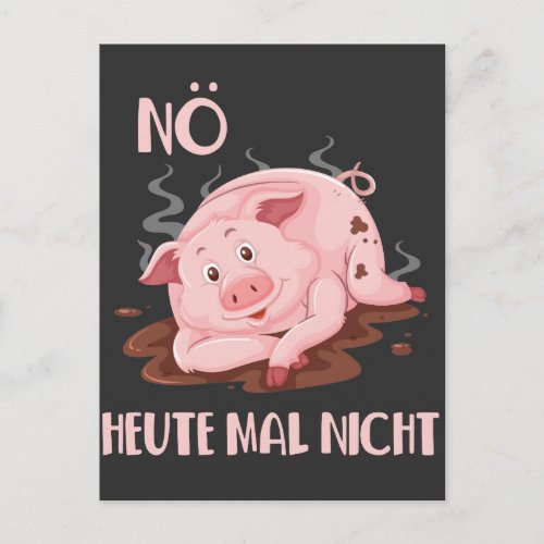 Faules Schwein Keine Lust Schweinchen Bauernhof Postcard