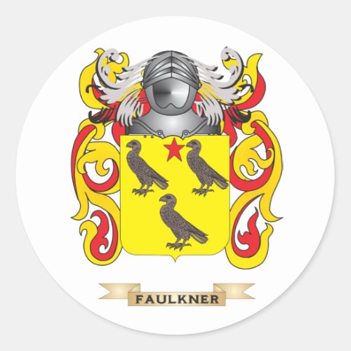Faulkner Coat of Arms Classic Round Sticker