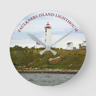 Faulkners Island Lighthouse, CT Wall  Clock