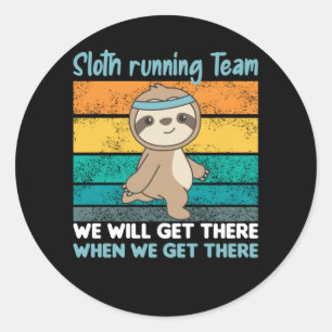 Faulten running Team Sloths Run Cozy Classic Round Sticker