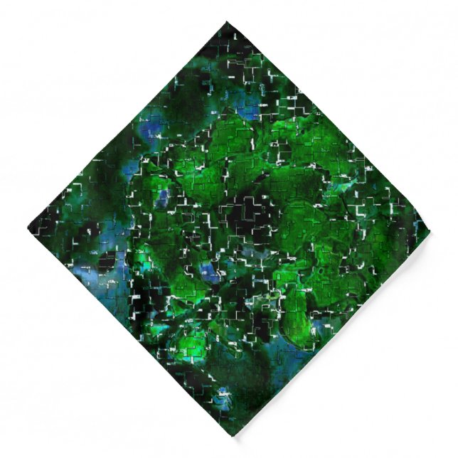 Faulty mosaic of water plant lagoon night photo    bandana (Front)