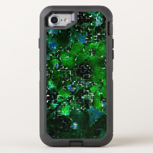 Faulty mosaic of water plant lagoon night photo    OtterBox defender iPhone SE/8/7 case