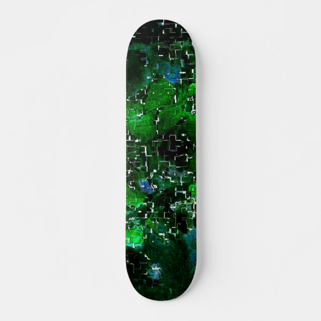 Faulty mosaic of water plant lagoon night photo    skateboard (Front)
