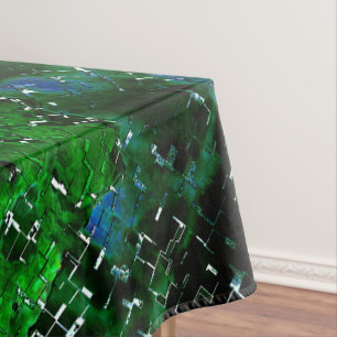Faulty mosaic of water plant lagoon night photo tablecloth