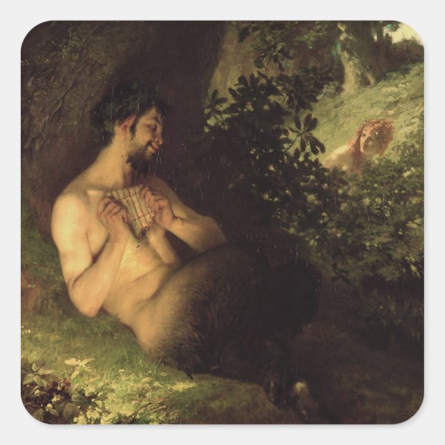 Faun and Nymph, 1868 Square Sticker (Front)