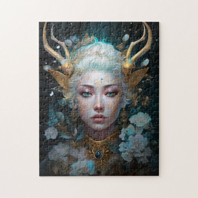 Faun Elf Woman Fantasy Art Jigsaw Puzzle (Vertical)
