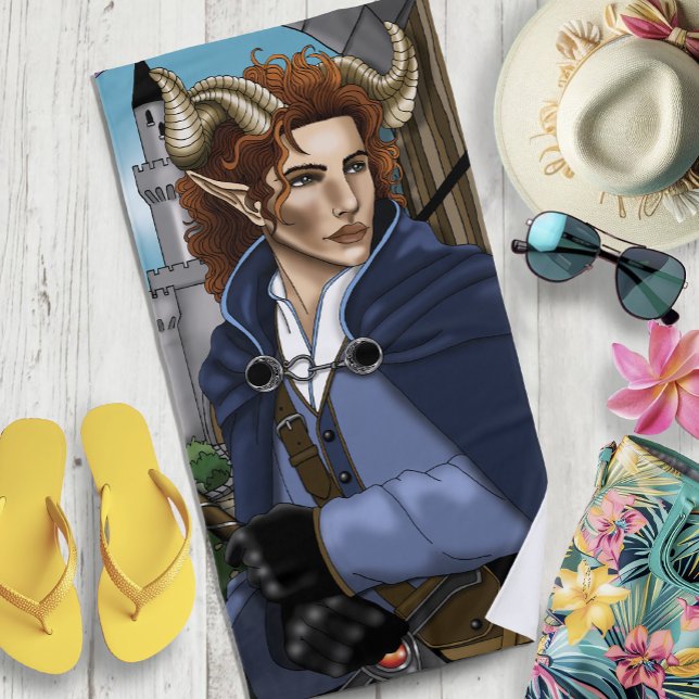 Faun Horned Fae Fantasy  Beach Towel (Creator Uploaded)