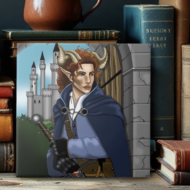Faun Horned Fae Fantasy  Ceramic Tile (Creator Uploaded)