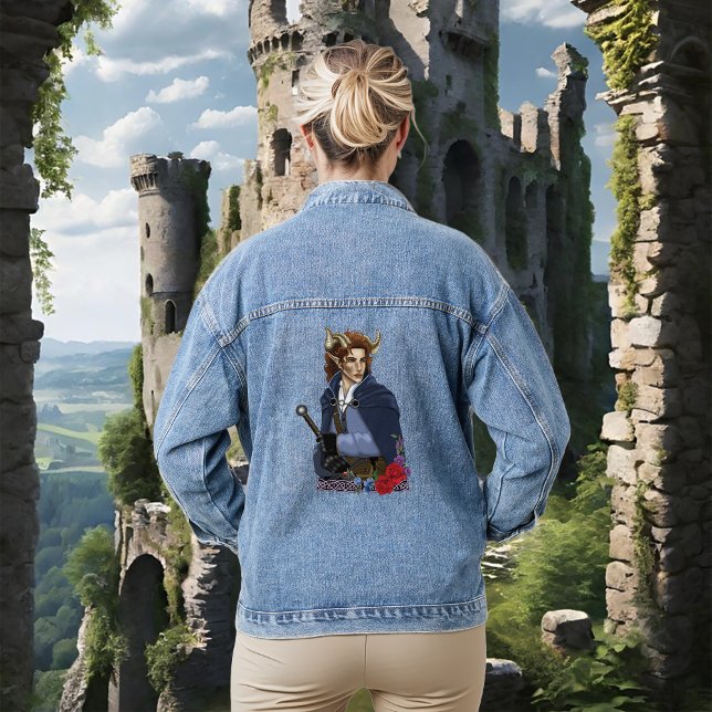 Faun Horned Fae Fantasy  Denim Jacket (Creator Uploaded)