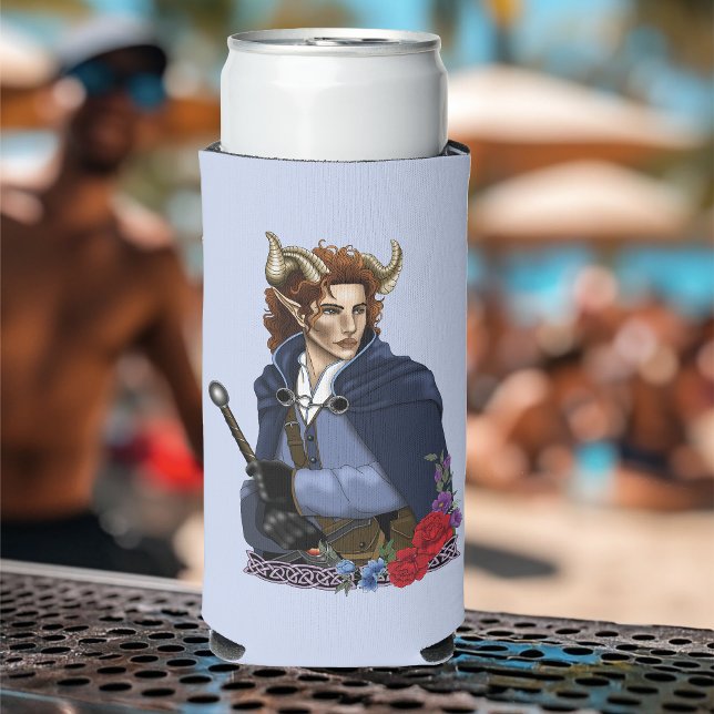Faun Horned Fae Fantasy  Seltzer Can Cooler (Creator Uploaded)