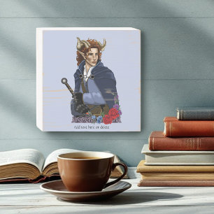 Faun Horned Fae Fantasy Wooden Box Sign