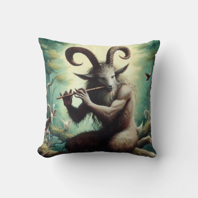 Faun - Pan Throw Pillow (Front)