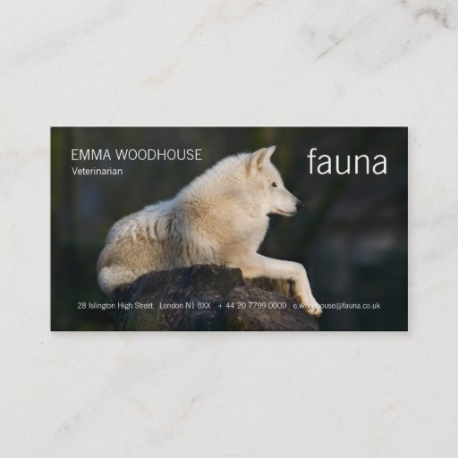 Customizable Fauna - Arctic Wolf Business Card