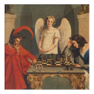 Faust And Mephistopheles Playing Chess Acrylic Print