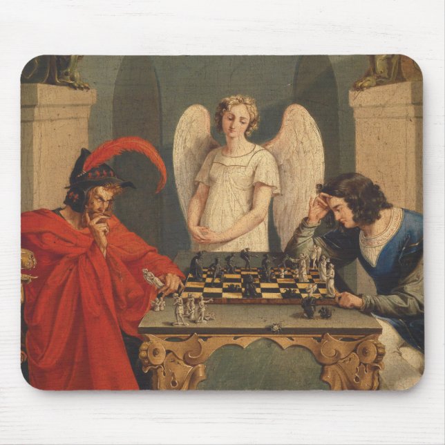 Faust And Mephistopheles Playing Chess Mouse Pad (Front)