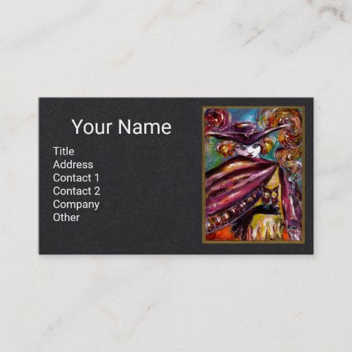 FAUST Mysterious Mask With OwlPurple Black Paper Business Card