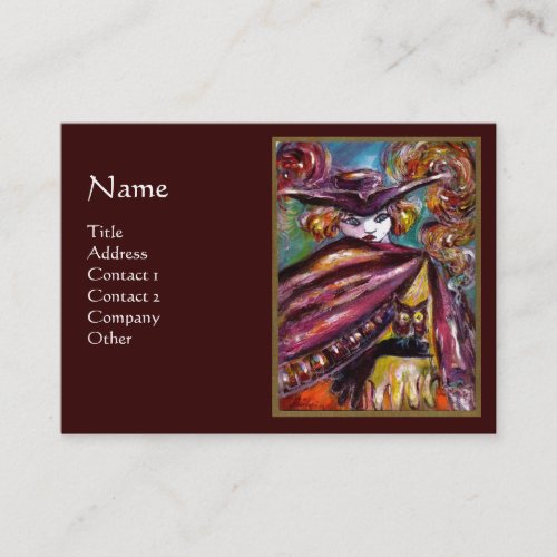 FAUST  Mysterious Mask With Owl  Purple Brown Business Card