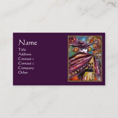 FAUST  Mysterious Mask With Owl  Purple Business Card