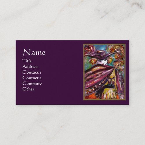 FAUST  Mysterious Mask With Owl  Purple Gold Business Card