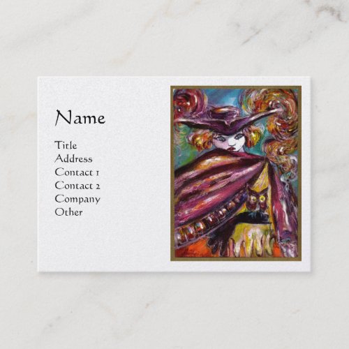 FAUST Mysterious Mask With OwlPurple White Pearl Business Card