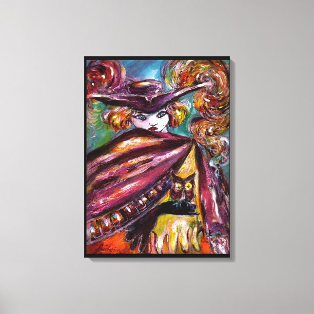 FAUST / Mysterious Mask with Tricorn and Owl Canvas Print (Front)