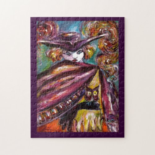 FAUST  Mysterious Mask with Tricorn and Owl Jigsaw Puzzle