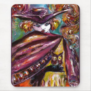 FAUST / Mysterious Mask With Tricorn and Owl Mouse Pad