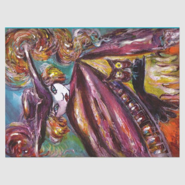 FAUST/ Mysterious Mask with Tricorn and Owl Tissue Paper (Front)