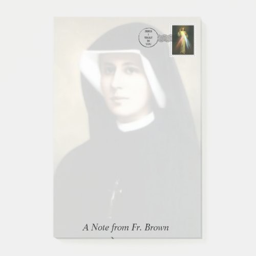 Faustina Divine Mercy Postal Saints Post_it Notes