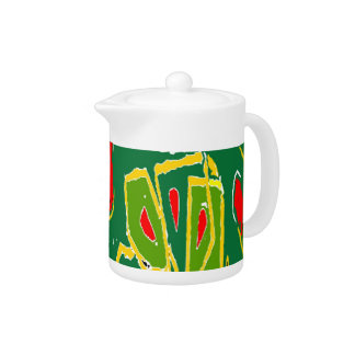 Fauvism: Abstract Curtains Matisse Style Teapot
