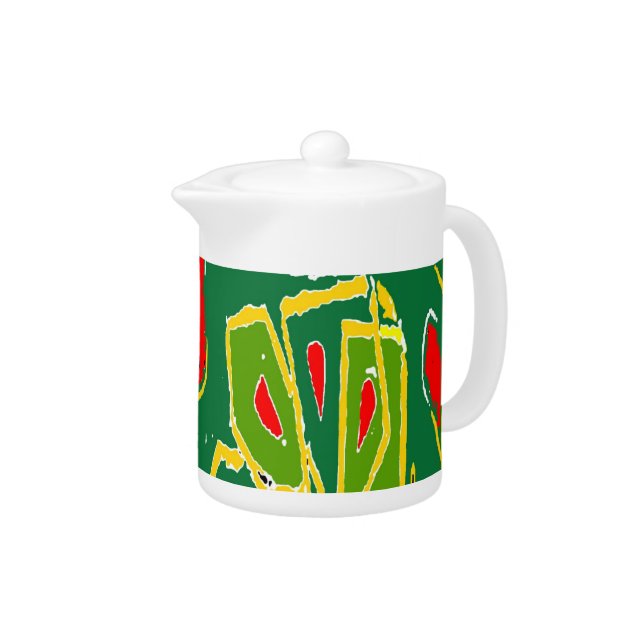 Fauvism: Abstract Curtains Matisse Style Teapot (Right)