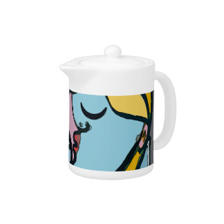 Fauvism: Abstract Curtains Matisse Style Teapot