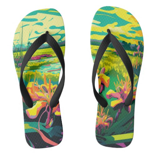 Fauvism Art Style Lillies 2 Flip Flops