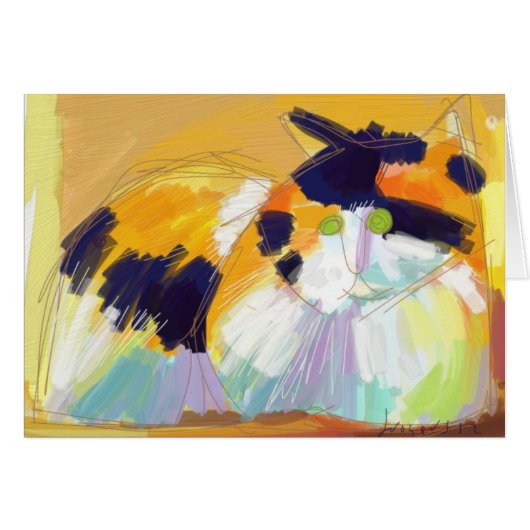 Fauvist Calico cat Cards (Front Horizontal)