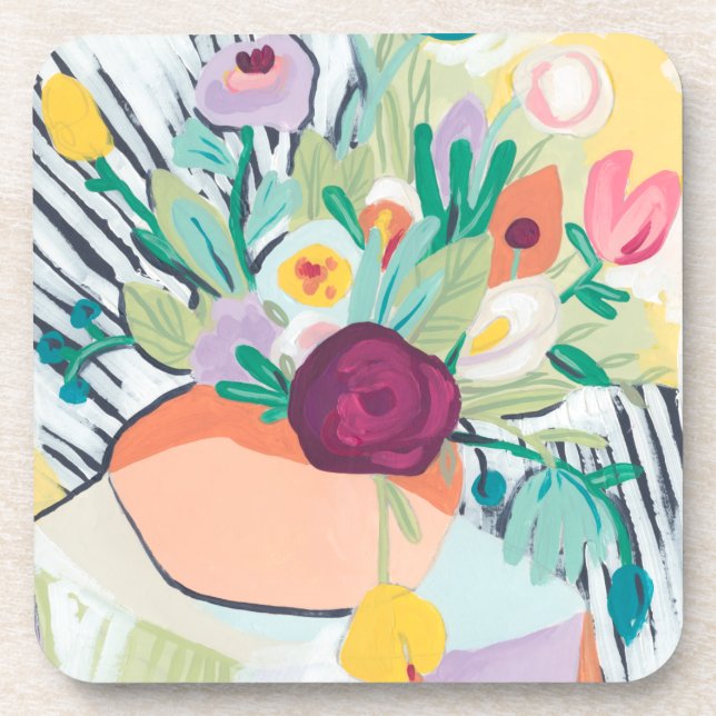 Fauvist Floral II Beverage Coaster (Front)