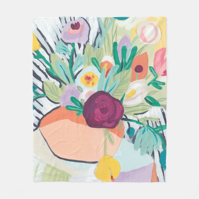 Fauvist Floral II Fleece Blanket (Front)