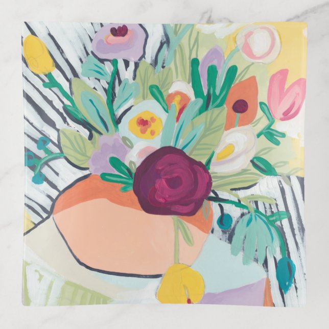 Fauvist Floral II Trinket Tray (Front)