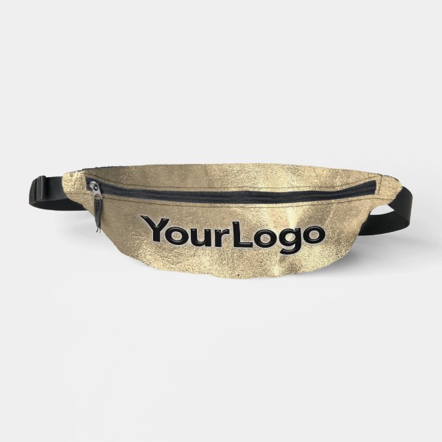 Faux 24K Gold Leaf Glam Luxury Business Logo Fanny Pack (Front)