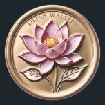 Faux 3D Luxury Pink Lotus Gold Wax Seal Stickers<br><div class="desc">Add a touch of vintage elegance to your special day with our classic round stickers! These beauties feature a simulated 3D effect of a sophisticated wax seal, adorned with elegant pink lotus flowers on a luxurious gold background. Perfect for wedding invitations, event envelopes, thank you cards, or party favors. Give...</div>