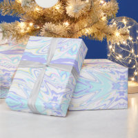 Iridescent marbled holographic texture in vibrant wrapping paper