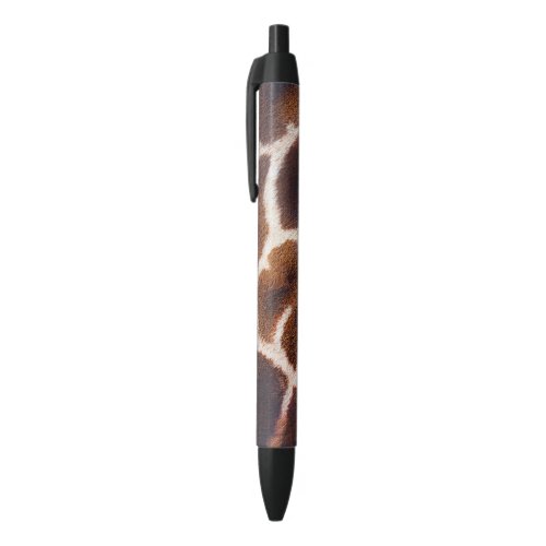 Faux African Giraffe Hair on Black Writing Pen
