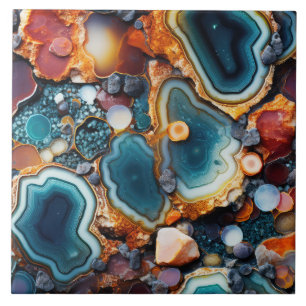 Faux agate tiled pattern ceramic tile