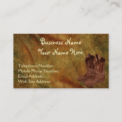 Faux Aged Leather Wrangler style X Business Card