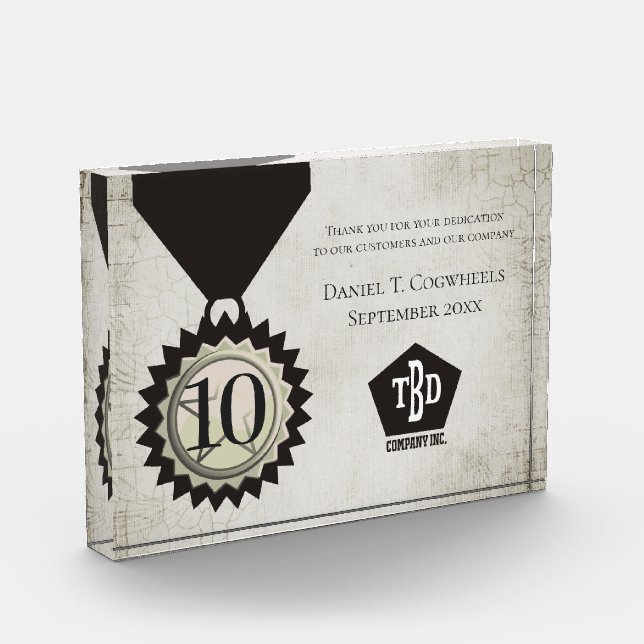 Faux aged stone employee anniversary gifts (Left)