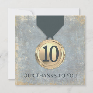 Faux aged stone employee anniversary gifts invitation