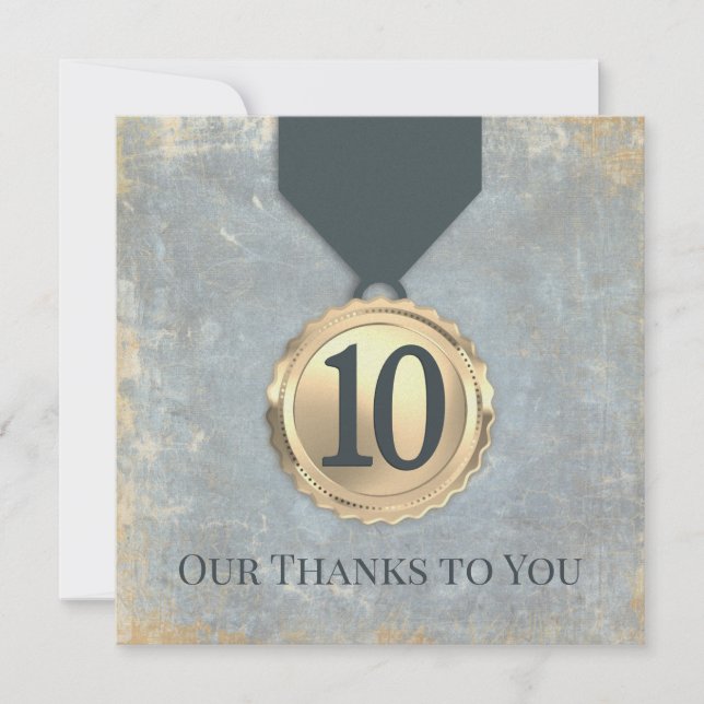 Faux aged stone employee anniversary gifts invitation (Front)