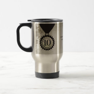 Faux aged stone employee anniversary gifts travel mug