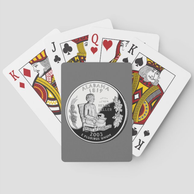 Faux Alabama State Quarter Spirit of Courage Bicyc Poker Cards (Back)