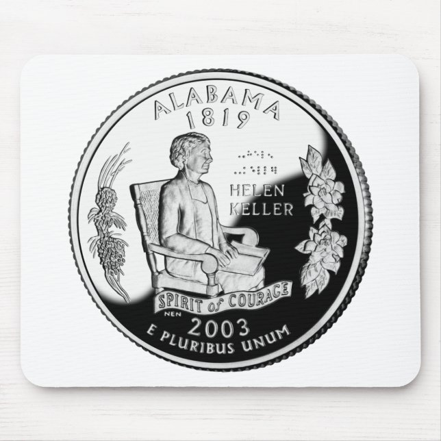 Faux Alabama State Quarter Spirit of Courage Mouse Pad (Front)